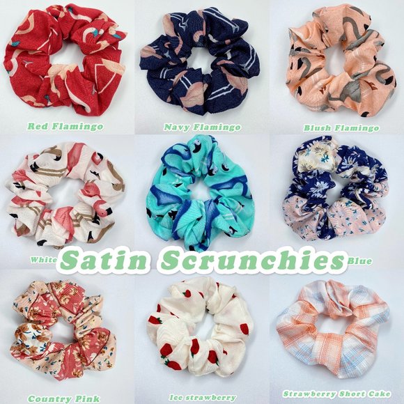 Set of 9 Scrunchies Satin Scrunchies - Picture 1 of 10